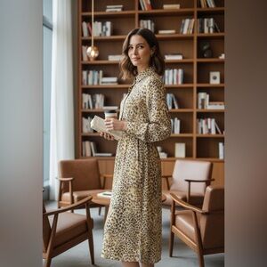 Linea by Louis Dell’Olio Animal Print Silk Blouse and Skirt